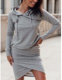 Women\'s sports set, skirt and hoodie, gray FI697 - Online store - Boutique